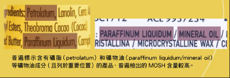 如何通過產品標簽分辨MOSH和MOAH成分？