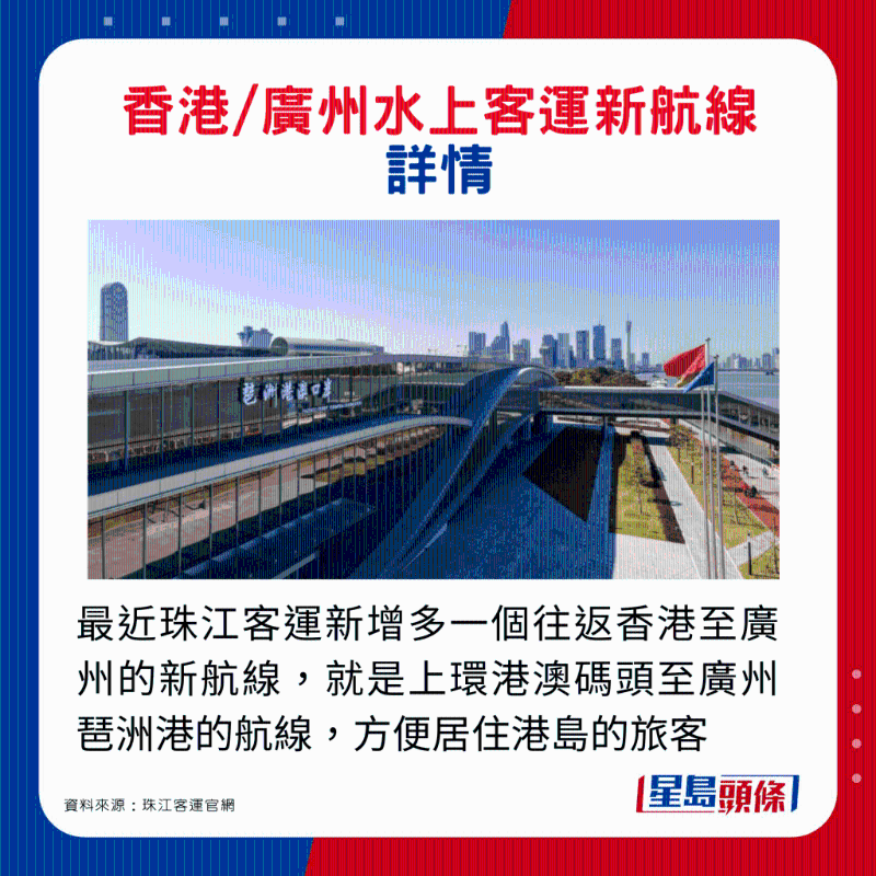 香港往返廣州水上客運新航線！1