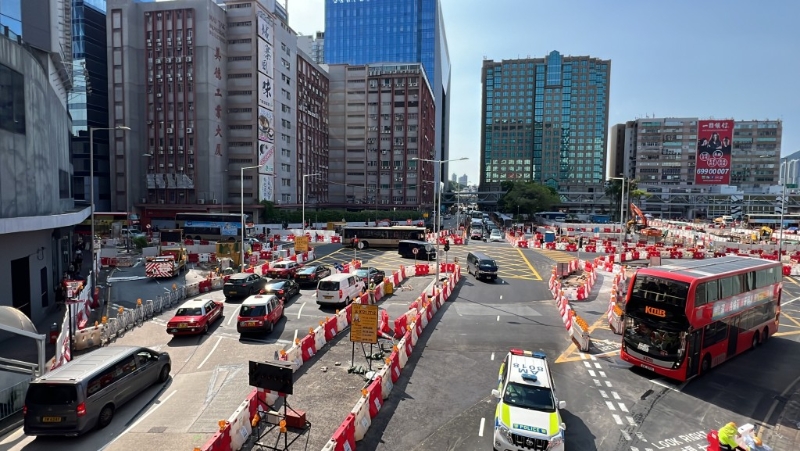 該十字路口連日來(lái)保持行車暢順。